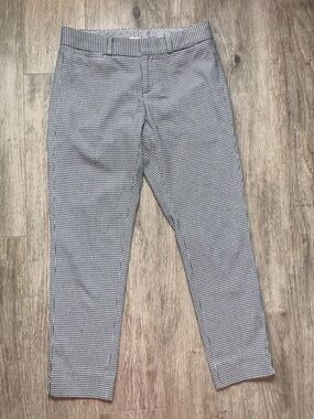 Zara Black and White Micro-Check Slim Trousers